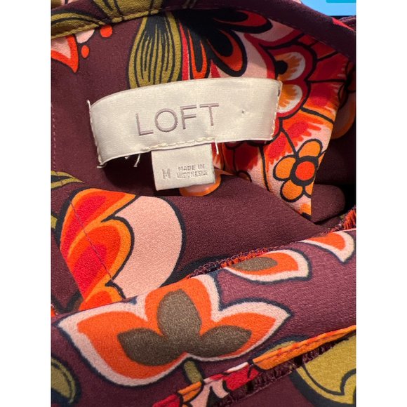 Ann Taylor LOFT Fall Long Sleeve Blouse Medium - Picture 3 of 4